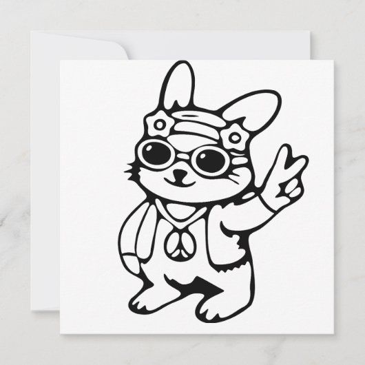 Invitation Lapin fantaisiste, lapin groovy (Devant)