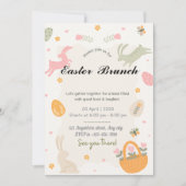 Invitation Lapin Fleur Sauvage (Devant)