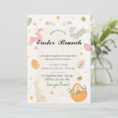 Invitation Lapin Fleur Sauvage (Debout devant)