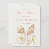Invitation Lapin floral (Devant)