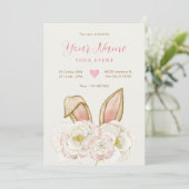 Invitation Lapin floral (Debout devant)