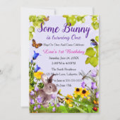 Invitation Lapin Floral 1er Anniversaire (Devant)