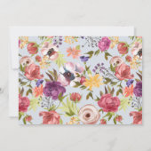 Invitation Lapin Floral Aquarelle Rabbit Baby shower mignon (Dos)