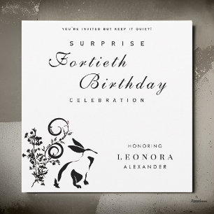 Invitation Lapin Floral Moderne N'IMPORTE QUELLE Surprise fêt