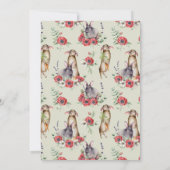 Invitation Lapin Floral Oreille Pâques Brunch & Chasse aux Oe (Dos)