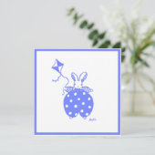 Invitation lapin garçon bleu (Debout devant)