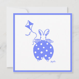 Invitation lapin garçon bleu