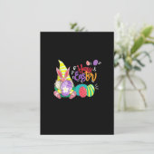 Invitation Lapin Gnome Rabbit Oeufs Chasse Drôle Joyeux Pâque (Debout devant)