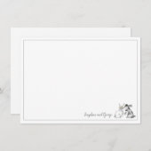 Invitation Lapin gris et blanc lapin (Devant / Derrière)