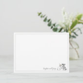 Invitation Lapin gris et blanc lapin (Debout devant)