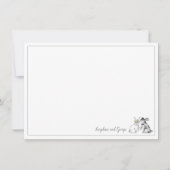 Invitation Lapin gris et blanc lapin (Devant)