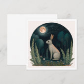 Invitation Lapin heureux au clair de lune (Devant / Derrière)