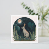 Invitation Lapin heureux au clair de lune (Debout devant)