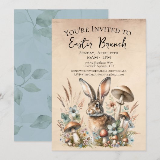 Invitation Lapin Jack Spring (Devant / Derrière)