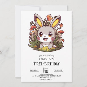 Invitation Lapin Lapin 1er Anniversaire Numérique