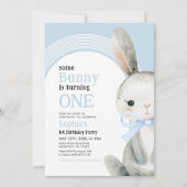 Invitation Lapin Lapin Arc Bleu 1er anniversaire garçon (Devant)