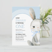 Invitation Lapin Lapin Arc Bleu 1er anniversaire garçon (Debout devant)