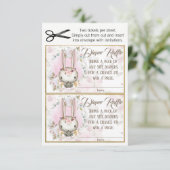 Invitation Lapin Lapin Baby Girl Raffle Tickets (Debout devant)