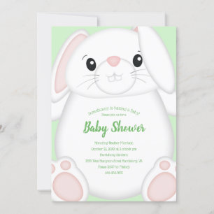 Invitation Lapin Lapin Baby shower Vert