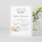 Invitation Lapin Lapin De Bois Violet Moderne (Debout devant)