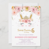 Invitation Lapin Lapin Lapin, 6 Anniversaire de la petite fil (Devant)