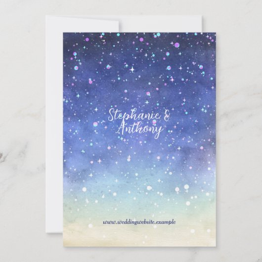 Invitation Lapin lapin lunaire en gros étoiles Mariage unique (Dos)