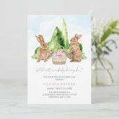 Invitation Lapin Lapin Printemps Oeuf de Pâques Bébé Genre Ré (Debout devant)