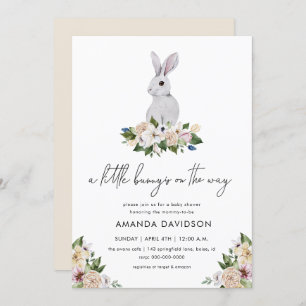 Invitation Lapin Lapin Végétation Baby shower Neutre Genre