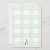 Invitation Lapin Lapin Vert En vichy 1er Anniversaire Invitat (Dos)