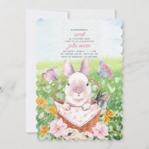 Invitation Lapin Mignon dans un Panier
