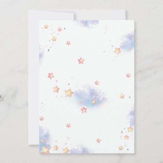 Invitation lapin mignon et le baby shower de la lune (Dos)