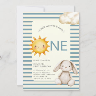 Invitation Lapin Mignon Sunshine Premier Anniversaire OU code