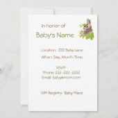 Invitation Lapin mignonne, Baby shower animal de jardin (Dos)