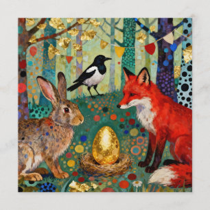 Invitation Lapin, Pie, Renard et «L'œuf de l'oie dorée»