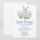 Invitation Lapin Printemps Lapin Pâques Troisième anniversair (Devant / Derrière)