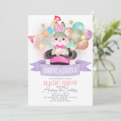 Invitation Lapin Rabbit Magicien Magie Show Fille Anniversair (Debout devant)