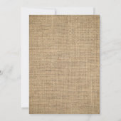 Invitation Lapin rustique rose et toile de jute Baby Shower d (Dos)