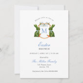 Invitation Lapin Topiaire De Crête Monographique Brunch de Pâ (Devant)