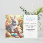 Invitation Lapins adorables de brunch de Pâques  (Debout devant)