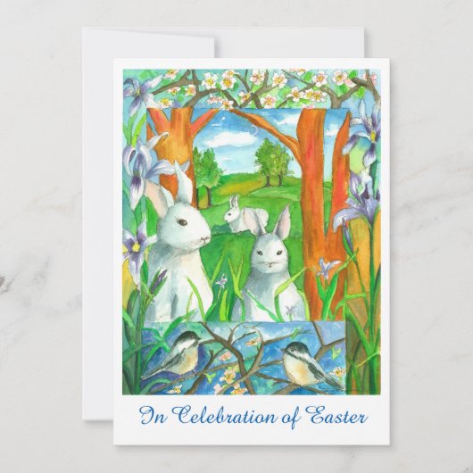 Invitation Lapins blancs Béliers Béliers Brunch de Pâques (Devant)