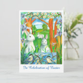 Invitation Lapins blancs Béliers Béliers Brunch de Pâques (Debout devant)