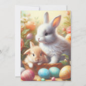 Invitation Lapins de Pâques adorables brunch  (Dos)