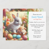 Invitation Lapins de Pâques adorables brunch  (Devant / Derrière)