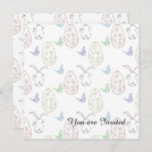 Invitation Lapins et oeufs (Devant / Derrière)