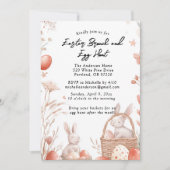 Invitation lapins floraux et brunch de Pâques et chasse aux o (Devant)