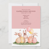 Invitation Lapins mignons de Pâques à l'aquarelle avec des œu (Dos)