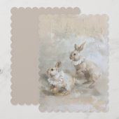 Invitation Lapins - Taille de l'invitation plate : 12,7 cm x  (Devant / Derrière)