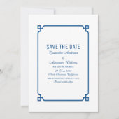 Invitation Lapis Blue Deco Chic pour annoncer la d (Devant)