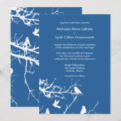 Invitation Lapis Lazuli Inséparables Mariage personnalisé (Devant / Derrière)