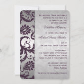 Invitation Lapis Purple et Silver Mariage damassé (Dos)